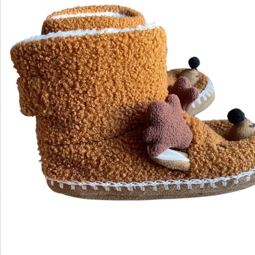 Hanna Andersson Critter Slippers By Hanna Reindeer Size 13-1 Youth